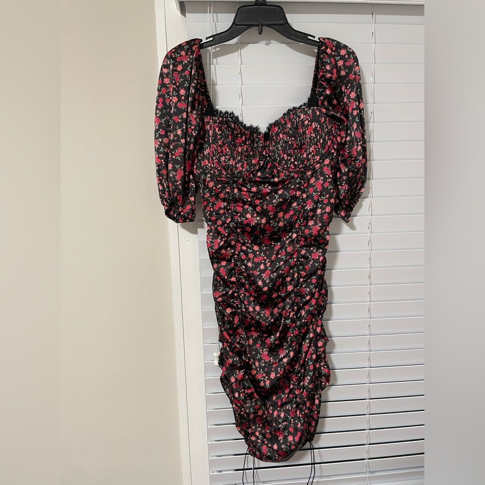 NEW For Love & Lemons - Black & Pink Dress Women - Size XL
